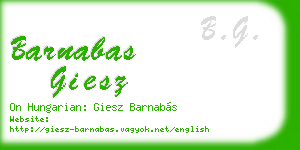 barnabas giesz business card