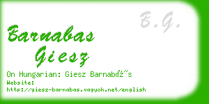 barnabas giesz business card